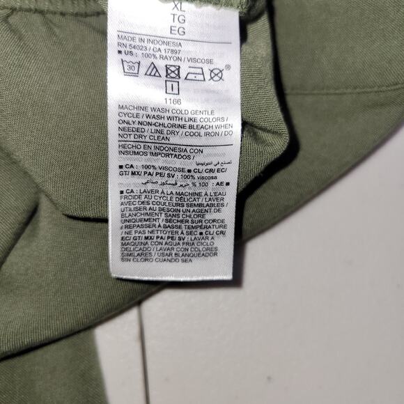 Old Navy Wide Leg Cropped Pants Size XL Olive Green Athleisure Casual Pull On - Picture 4 of 9